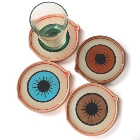 Colección de posavasos hechos a mano. Artesanía desde Madrid. Piezas de autor.